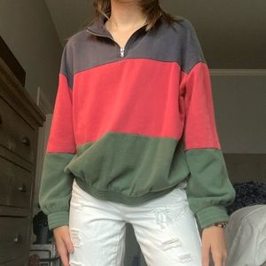 Pacsun Color block quarter zip pullover